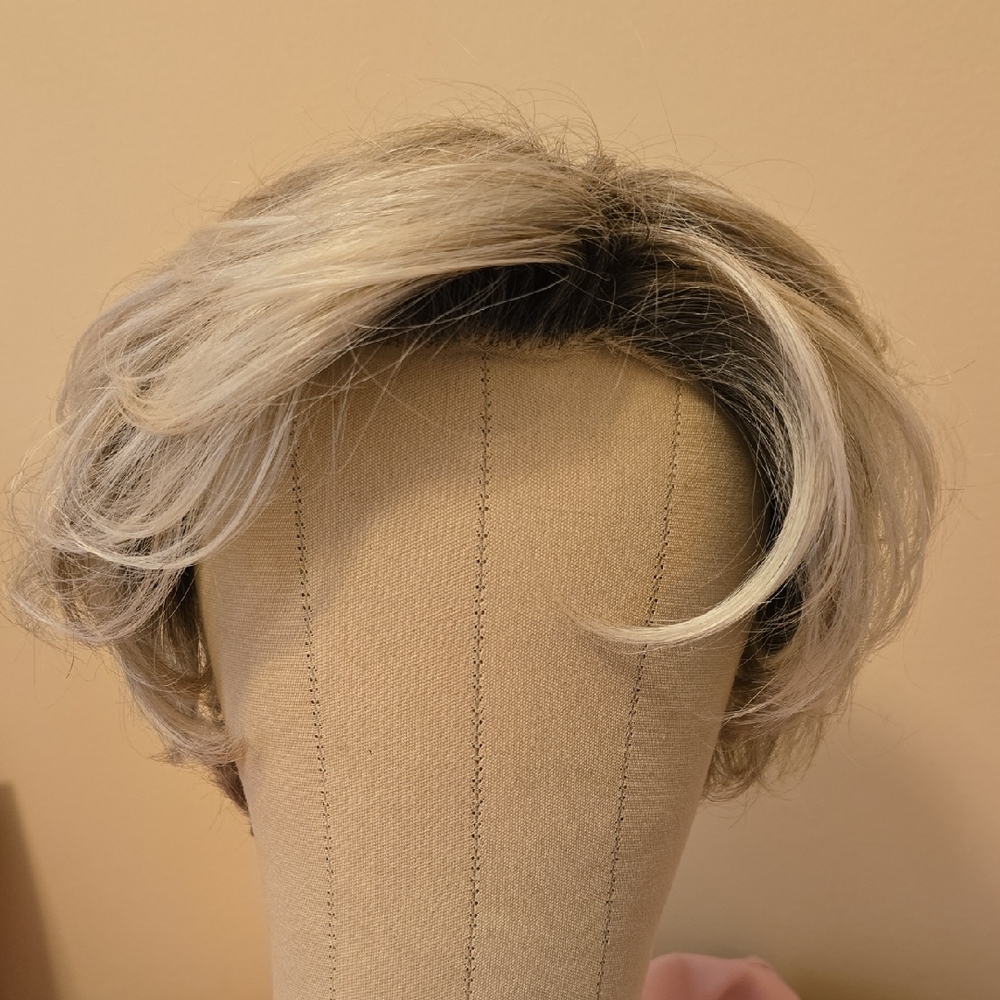 Ellen Wille Satin Pearl Blonde Rooted Lace Front Hand Tied Luxury Wig